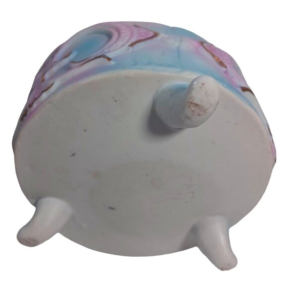 Vintage Norleans Footed Cherub Musi Porcelain Bisque Jewelry Trinket Dresser Box - Picture 13 of 13